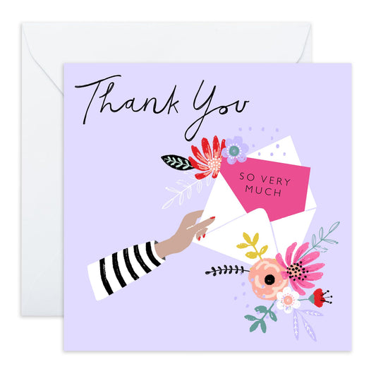 Thank You Cards Women - Purple Thankyou Cards - Floral Thank You Notes With Envelopes - For Wedding Baby Shower - Appreciation Gifts For Friends Kids - Comes With Fun Stickers By Central 23