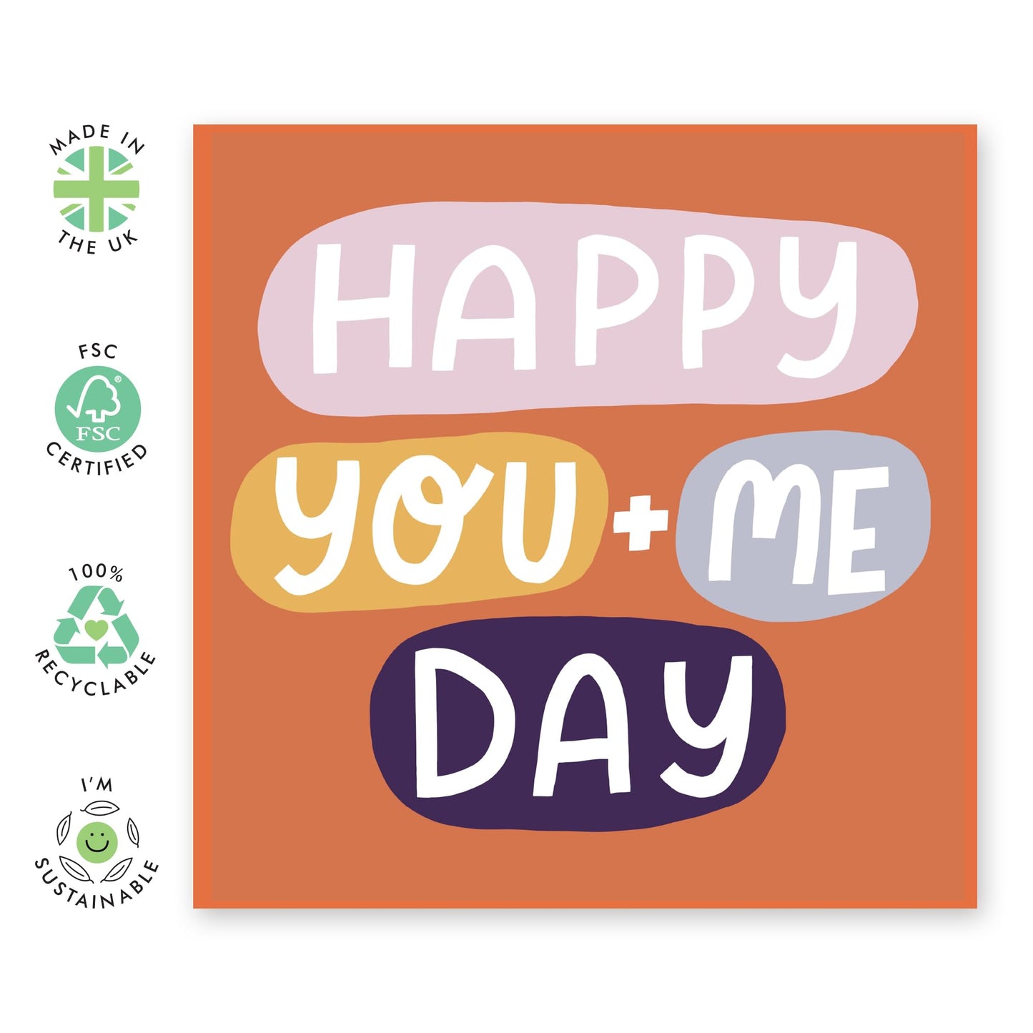 Creative & Cute Anniversary Day Card - 'Happy You And Me Day' - Romantic Gifts for Boyfriend, Husband, Wife, Girlfriend, Partner, Other Half - Valentines Day Present - Comes with Fun Stickers