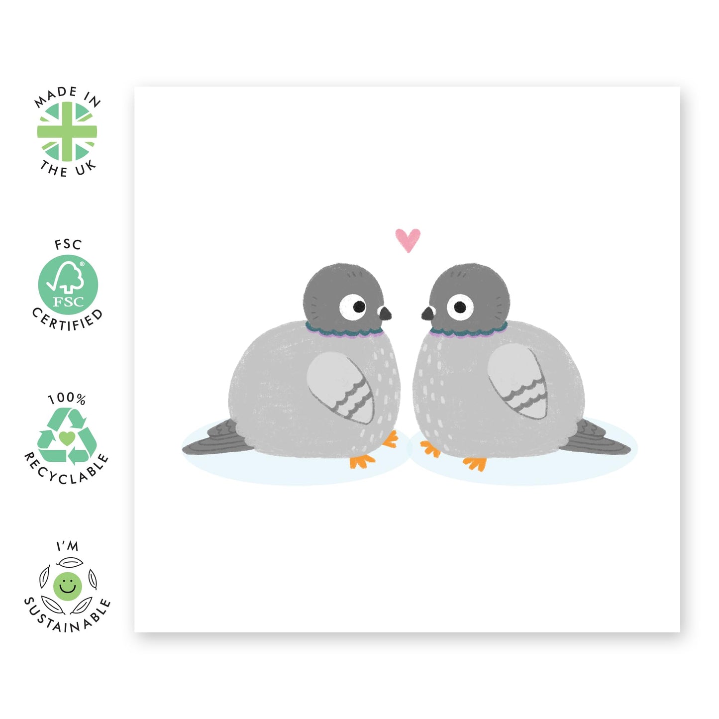 Adorable Anniversary Card - 'Pigeons In Love'- Personalised Gifts For Wife Husband Mum Dad Parents Girlfriend Boyfriend Him Her Them Parents- Heart - Valentines Day Idea - Comes With Fun Stickers