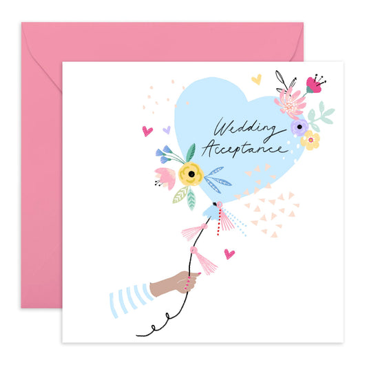 Wedding Acceptance Card For Entourage - Wedding Acceptance Balloon - Wedding Invitations From Groom Bride - Rsvp Reply Card For Bridesmaid Groomsman - Comes With Fun Stickers By Central 23