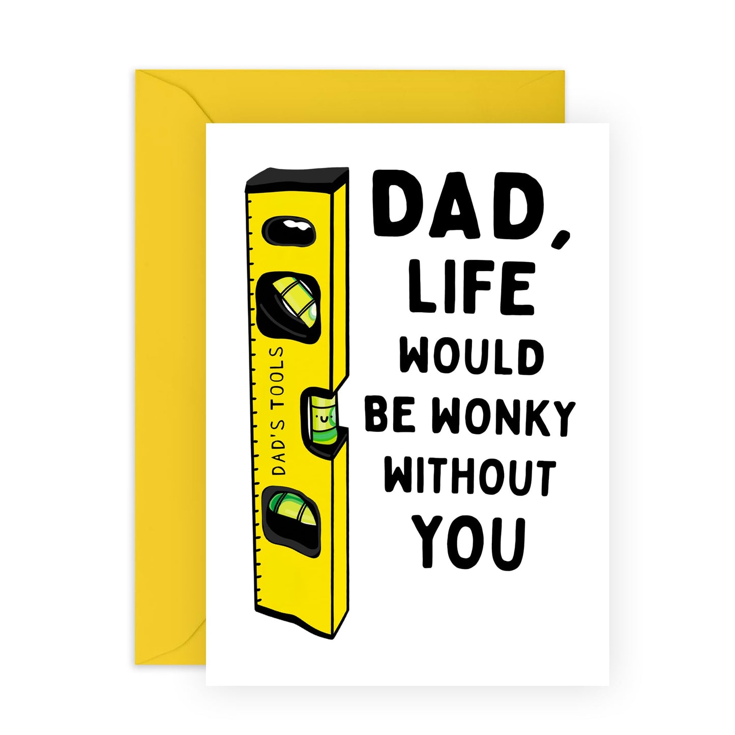 Fathers Day Card Funny - Dad Birthday Card From Daughter Son - Life Would Be Wonky Without You Tools - Hilarious Greeting Cards For Men Papa Daddy - Thank You Gifts - Comes With Stickers By Central 23