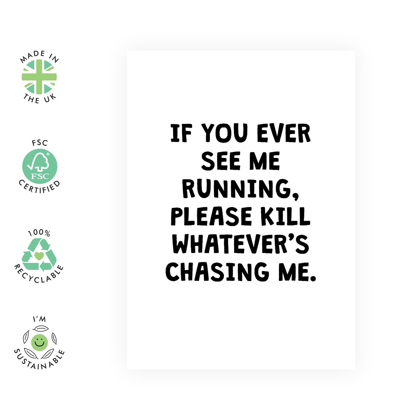 Humorous Birthday Cards For Men Women - If You Ever See Me Running - Funny Greeting Cards For Brother Sister - Friends Birthday Card - Comes With Stickers - By Central 23