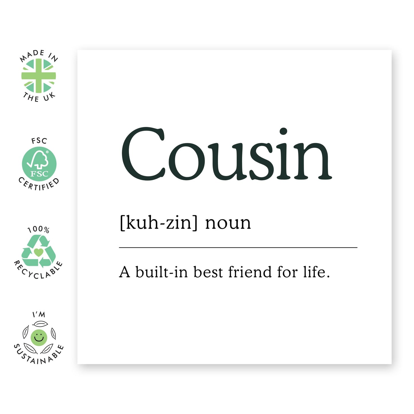 Cousin Birthday Card Female Male - Sweet Greeting Cards For Men Women - Thank You, You Are The Best, Appreciation Cards For Cousins - Gifts For Him Her - Comes With Cute Stickers By Central 23