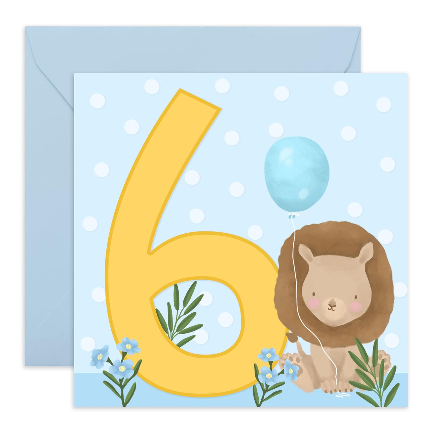 Happy Birthday Card Age Six - 6th Bday Boys - Cute Animals Elephant - Sixth Birthday Card - Milestone Card 6 Year Old - Gifts For Toddler Kids Grandson Nephew - Comes With Fun Stickers - By Central 23