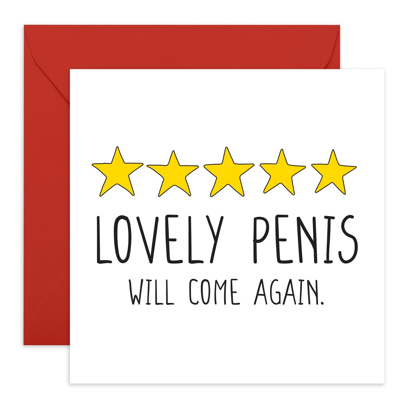 Rude Birthday Cards For Men - Lovely P*nis Review - Funny Anniversary Card For Husband - Boyfriend Birthday Card - Cheeky Gifts For Him - Comes With Stickers - By Central 23