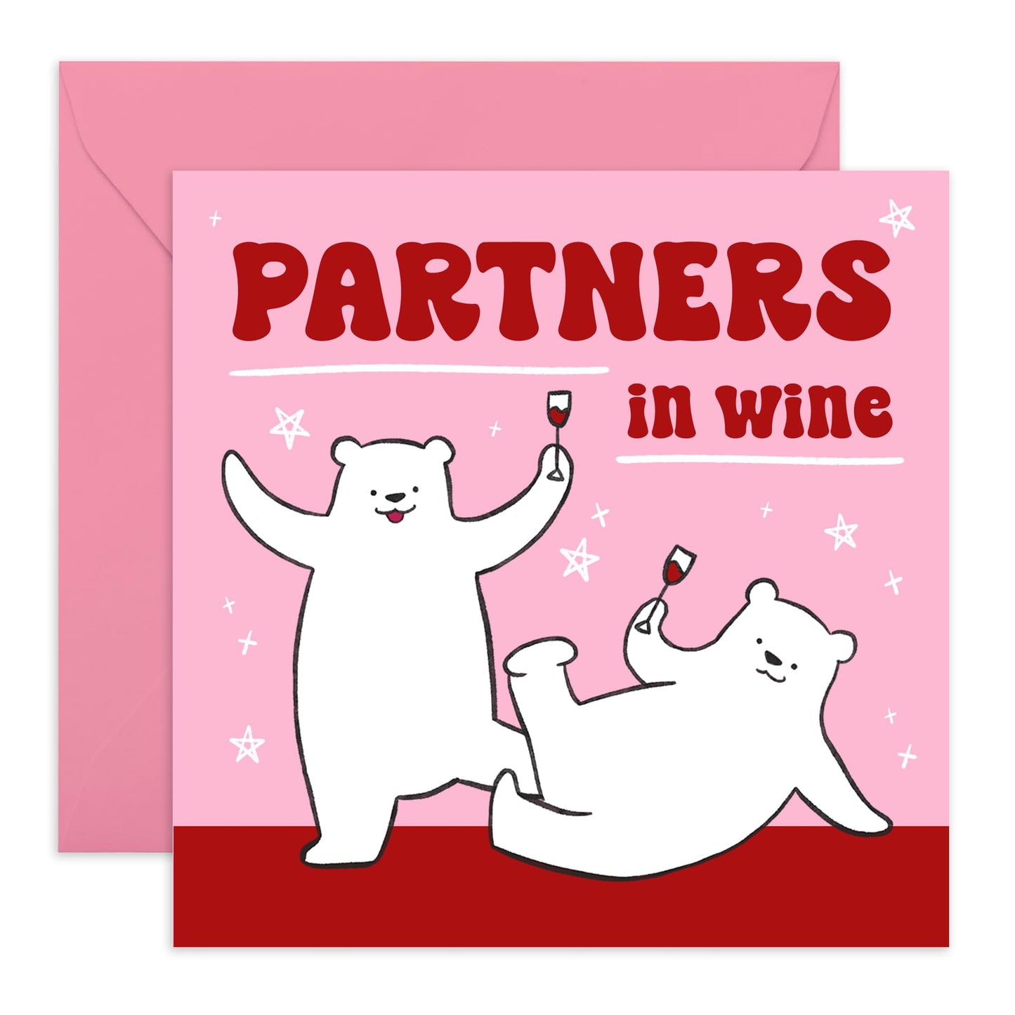 Best Friend Birthday Card - Partners In Wine Bears - Cheeky Greeting Cards For Women Sass - Mum Birthday Card - Anniversary Card For Couple - Comes With Fun Stickers - By Central 23