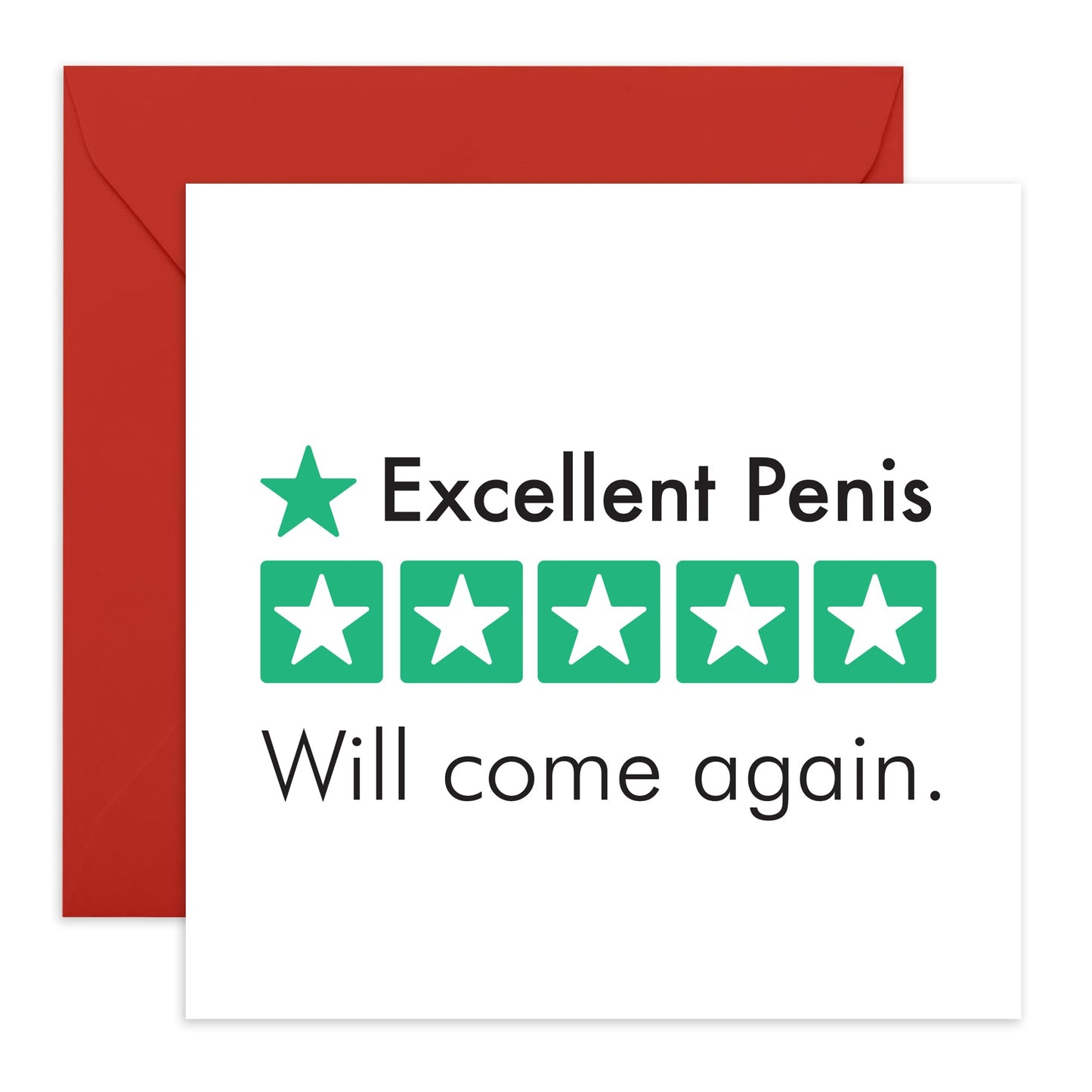 Naughty Birthday Card For Him - Excellent P*nis - Cheeky Anniversary Card For Husband - Funny Greeting Cards For Boyfriend Partner Fiance - Valentines Day Card - Comes With Stickers - By Central 23