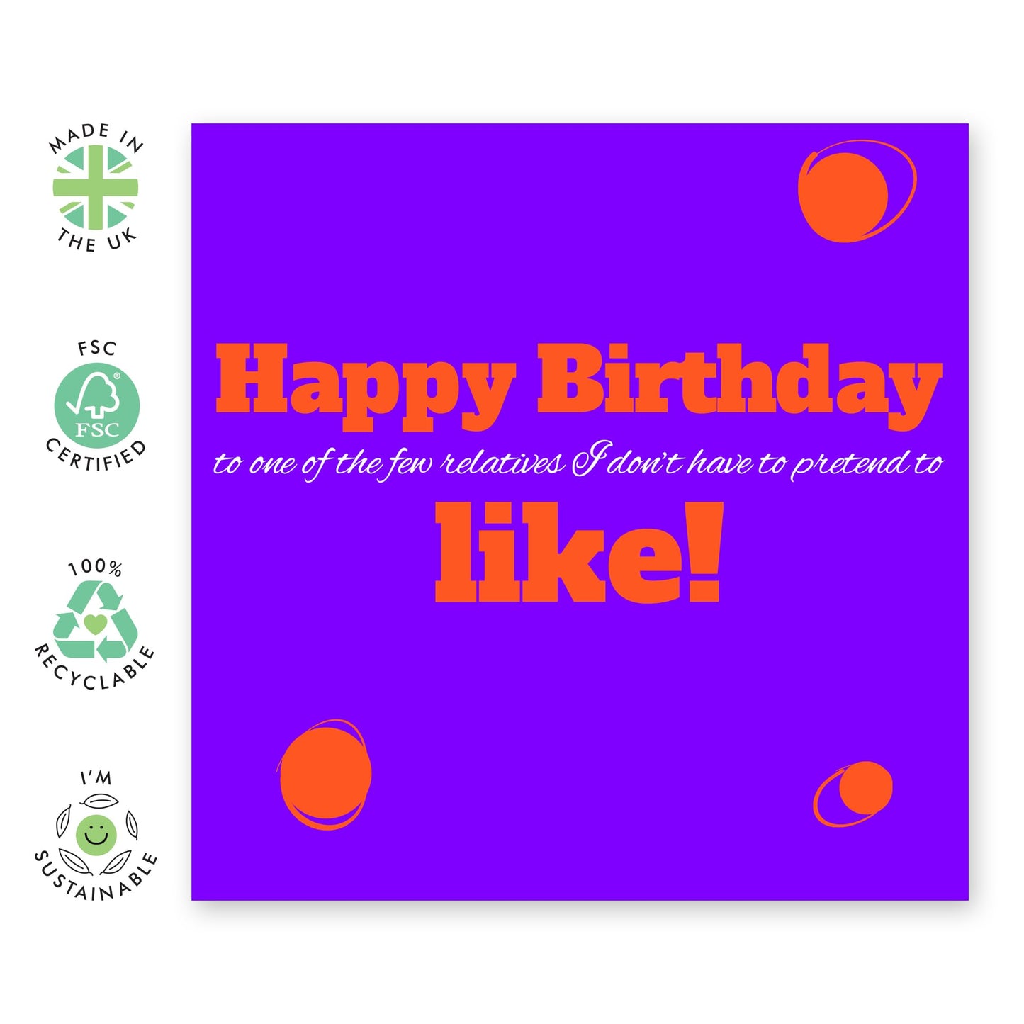 Birthday Card For Men Women - Don't Have To Pretend To Like- Sweet Birthday Card For Friend - Mum Dad Birthday Cards - Brother Birthday Card - Gift For Him Her - Comes With Sticker By Central 23