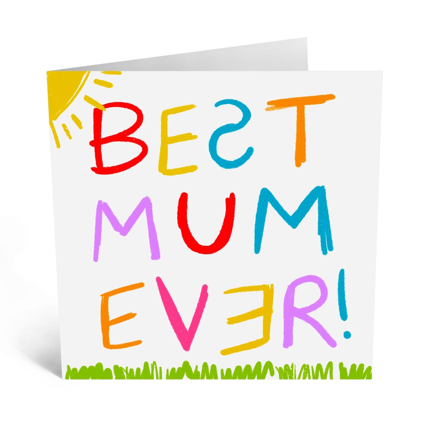 Bold Greeting Card for Her - Colourful Appreciation Gift for Mama, Mam, Ma, Mummy, Her, Ladies, Women from Son Daughter Husband Kids Boys Girls - Mothers Day Card Surprise - Comes With Stickers
