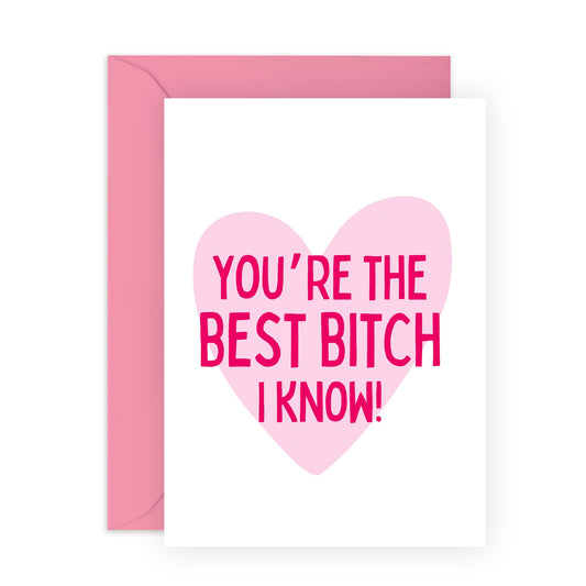Birthday Card For Best Friend Woman - You're The Best Bitch I Know - Galentines Card For Friends - Friendship Gifts For Women Bestie Her Bff Bestfriend - Comes With Fun Stickers By Central 23