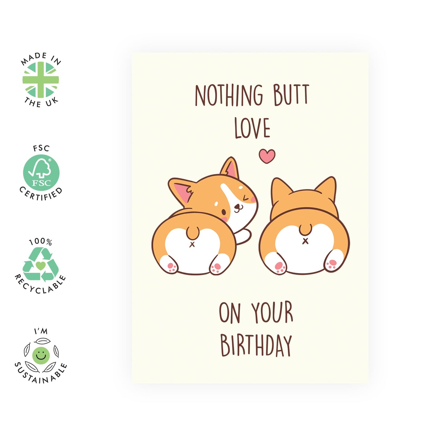Sausage Dog Birthday Card for Him Her - Corgi Love - Happy Birthday Card for Mum Dad Son Daughter - Gifts For Men Women - Comes With Fun Stickers - By Central 23