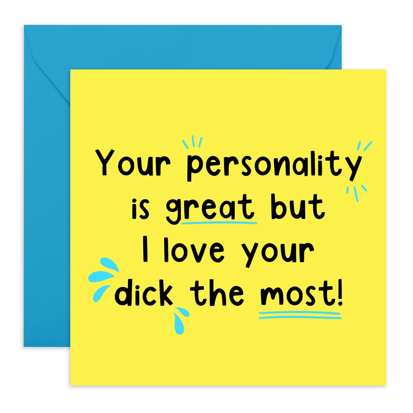 Anniversary Card For Couple - Personality Is Great Love Your Dick The Most - Valentines Day Card For Boyfriend - Greeting Cards For Fiance - Husband - Comes With Fun Stickers By Central 23