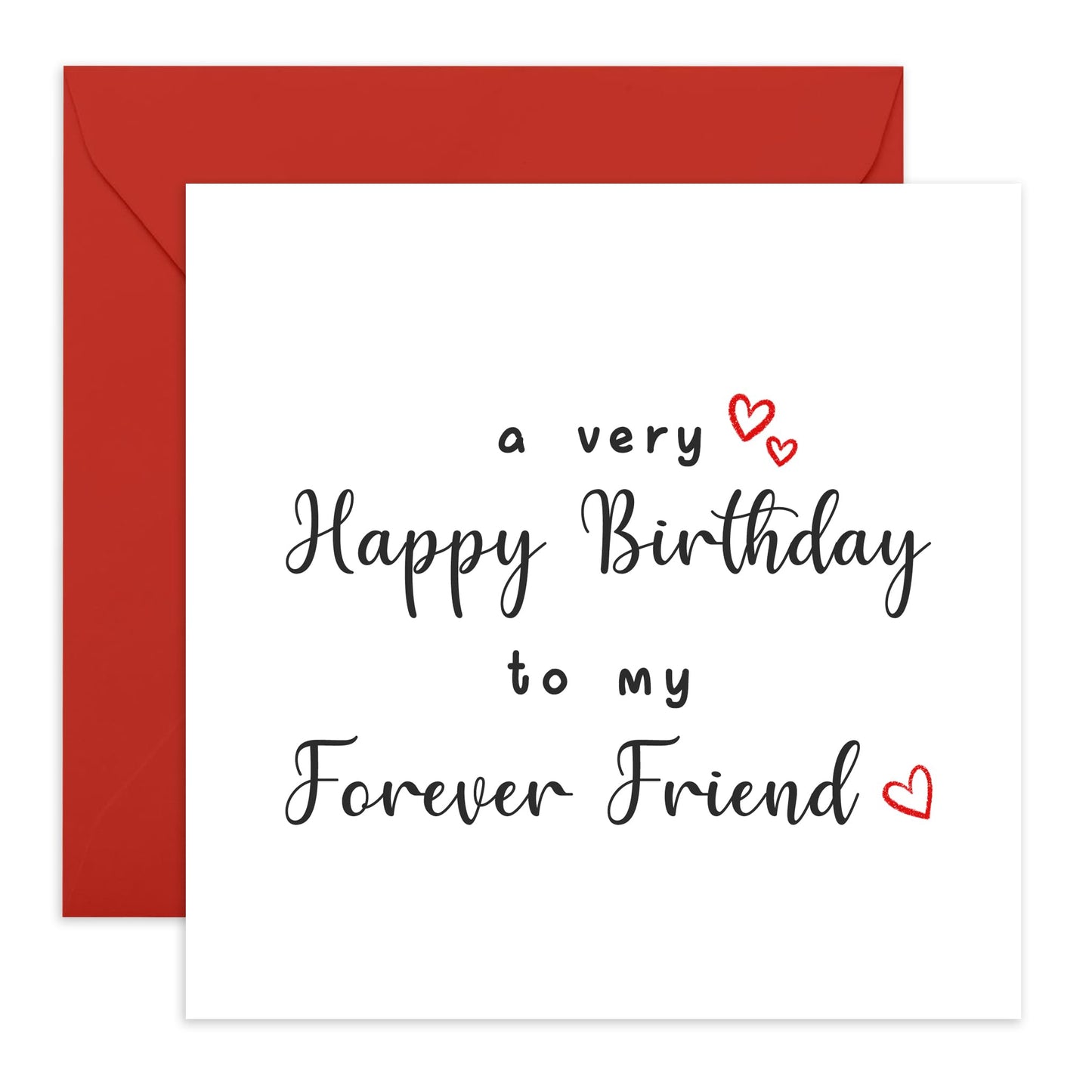 Friend Birthday Card - Happy Birthday Forever Friend Elegant - Sweet Bestfriend Card - Heartfelt Gifts For Men Women Him Her - Comes With Stickers By Central 23
