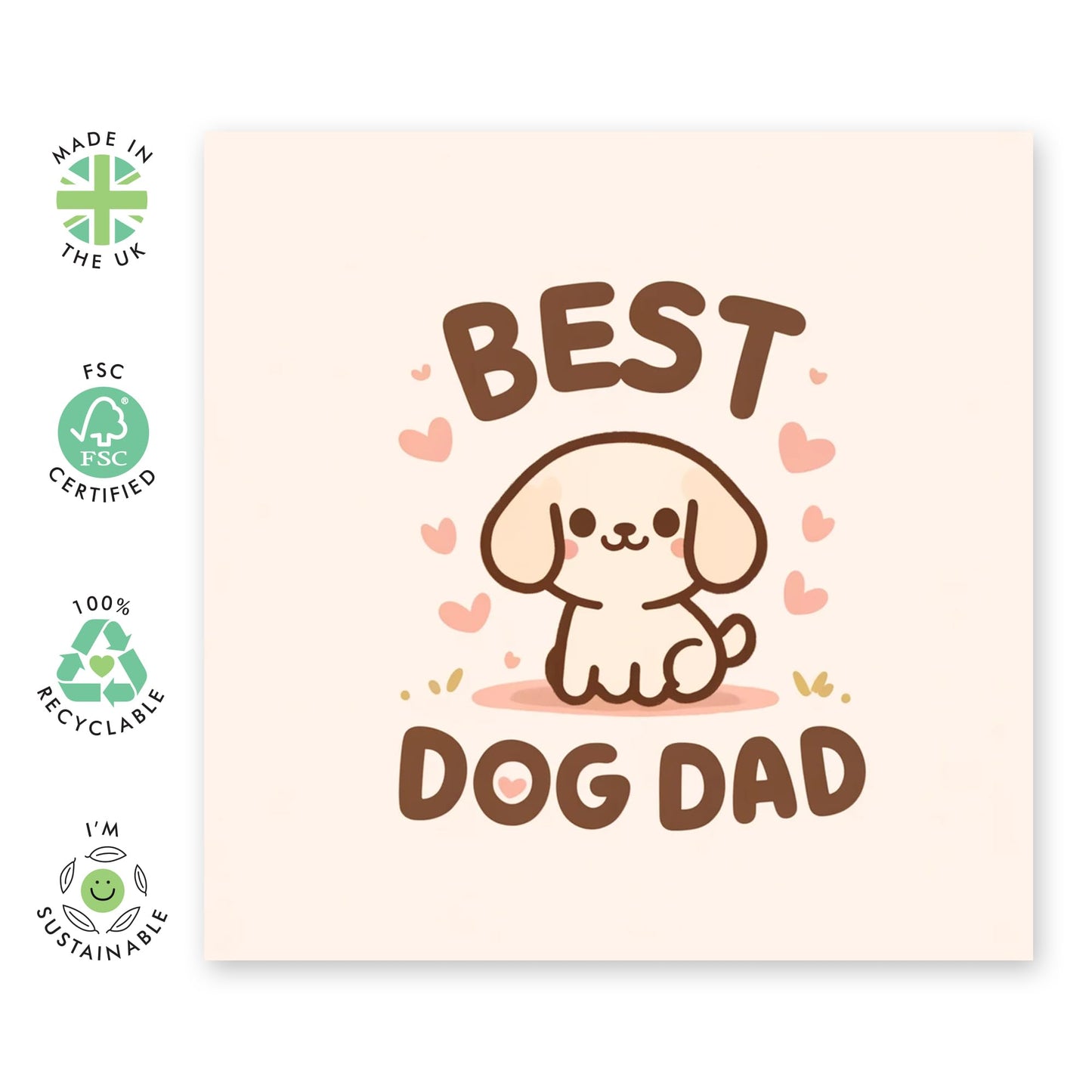 Dog Birthday Card - Best Dog Dad - Birthday Cards For Men- Fathers Day Card - Gift For Fur Parents Dog Dad - Greeting Cards From Pet - Comes With Stickers By Central 23