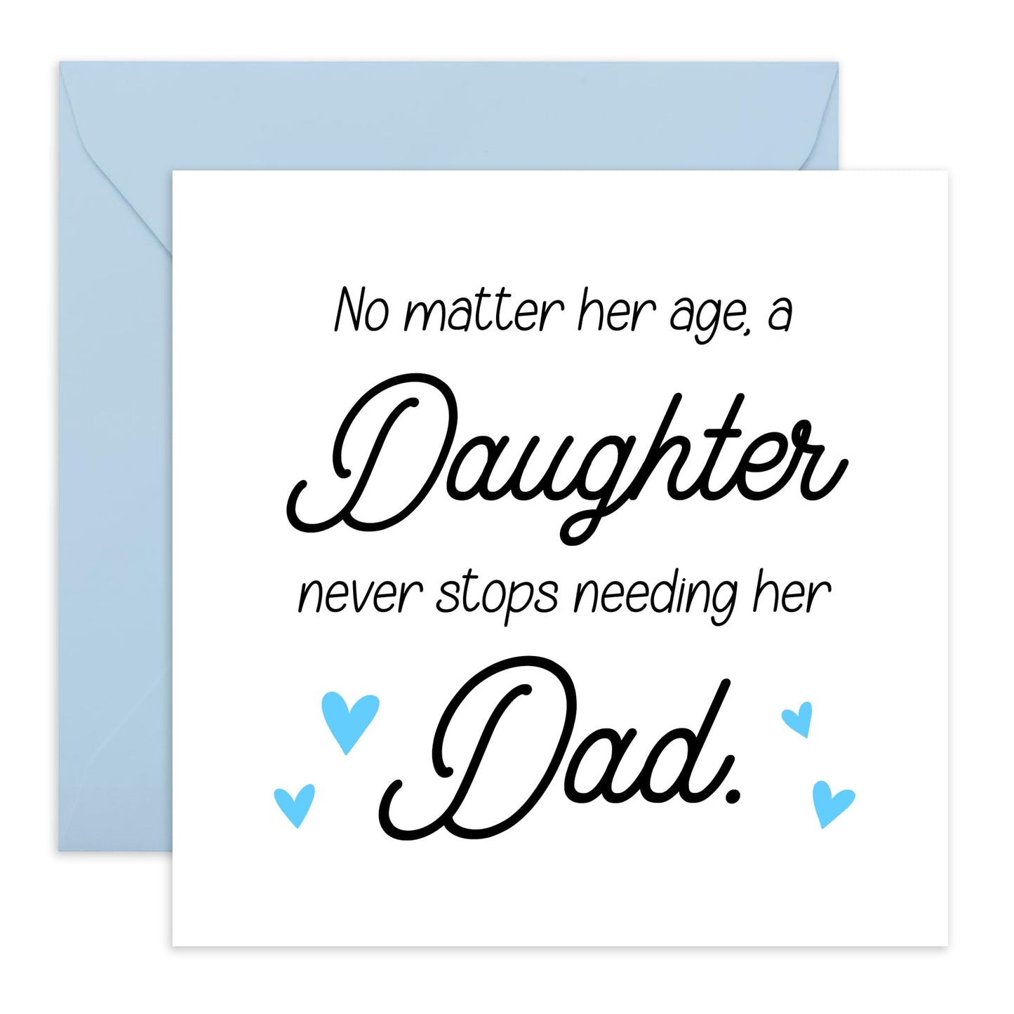 Birthday Card For Dad - Never Stops Needing Her Dad - Father's Day Cards - Sweet Birthday Cards For Men - Dad Gifts From Daughter - Comes With Stickers - By Central 23