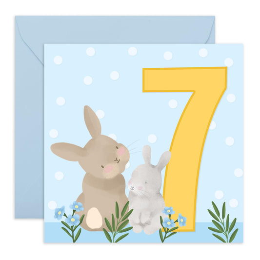 7th Birthday Card For Boys - Cute Animals Elephant - Seventh Birthday Card - Milestone Card 7 Year Old - Gifts For Toddler Kids Grandson Nephew - Comes With Fun Stickers - By Central 23