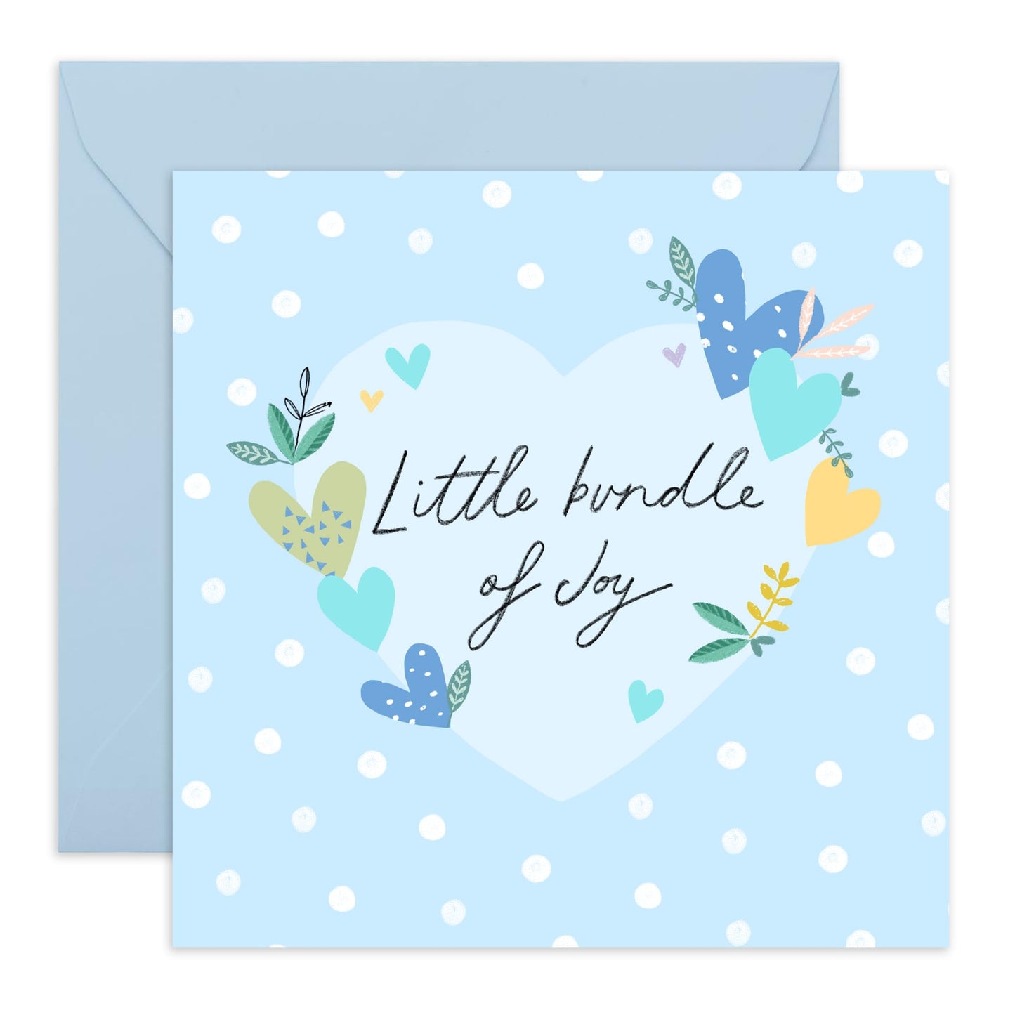 New Baby Boy Card - Little Bundle Of Joy - Baby Shower Card With Envelope - Congratulations Baby Boy Card - Well Done Congrats Gifts Newborn - Comes With Stickers - By Central 23