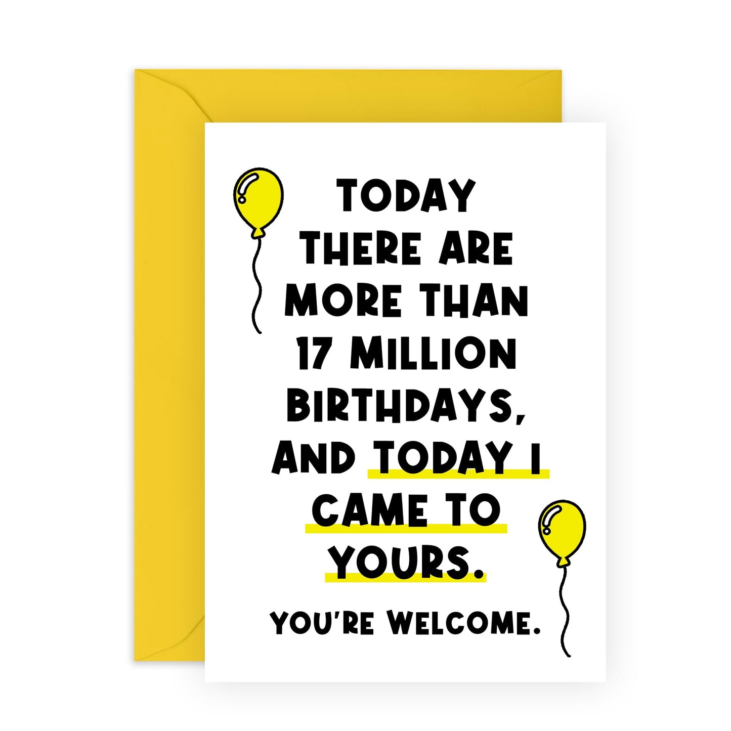 Birthday Cards For Him Her - Today I Came To Your Birthday - Funny Greeting Cards From Husband - Birthday Cards For Wife Husband - Humorous Gift From Friend - Comes With Fun Stickers By Central 23