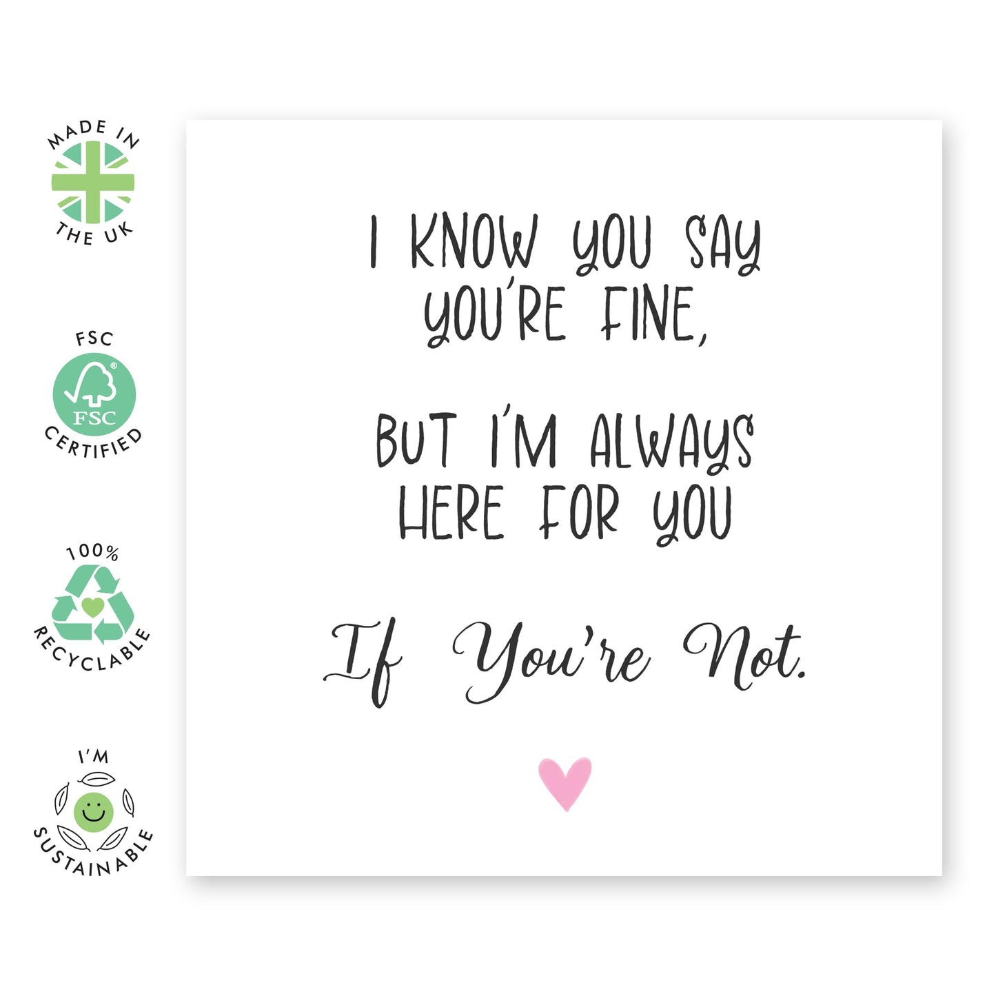 Support and Concern Card for Grieving Friends & Family - Always Here For You' - Cards for Friends, Relatives, Colleagues, Co-worker, Best Friend, Cousin - Comfort - Comes with Fun Stickers