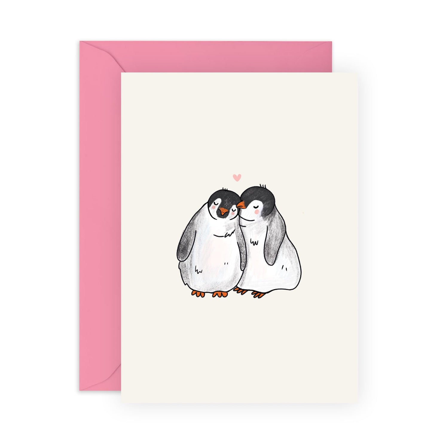 Penguin Anniversary Card - 'Penguins Heart' - Valentines Day Card For Boyfriend Girlfriend - Sweet Romantic Gifts For Him Her Husband Wife - Comes With Stickers