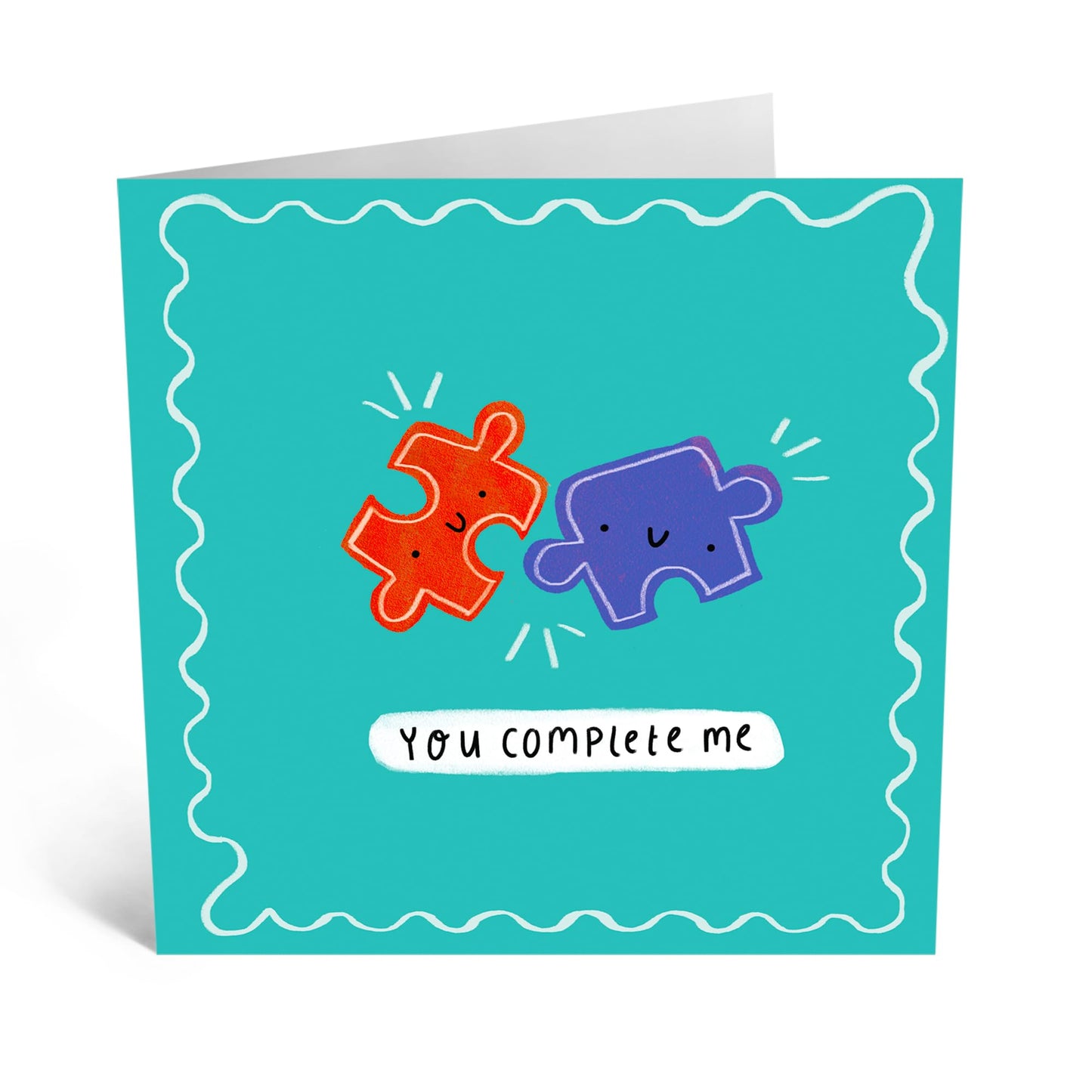 Greeting Card - 'JIGSAW YOU COMPLETE ME' - Perfect for Celebrating a Special Connection with a Puzzle Twist - Ideal for Adding a Unique Touch to Your Message - Comes With Stickers By Central 23