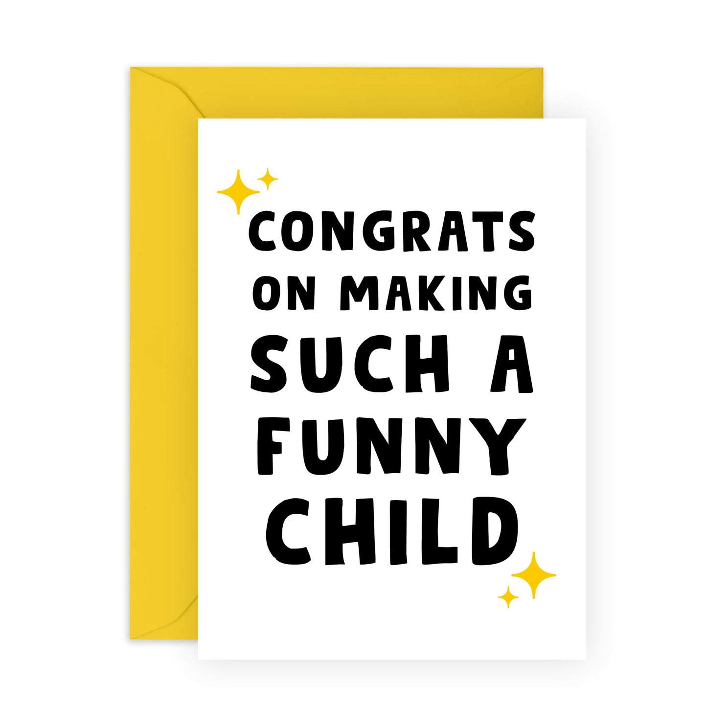 Humorous Greeting Card for Parents - 'FUNNY CHILD' - Presents for Mum, Dad, Mummy, Daddy, Ma, Pop, Her, Him from Son or Daughter, Family - Birthdays, Mothers Day Card - Comes with Stickers