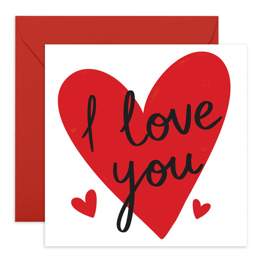 I Love You Card For Husband Wife Mum Dad - Anniversary Cards For Girlfriend Boyfriend - Valentine's Card For Couple - I Love You Gifts For Him - Comes With Fun Stickers By Central 23