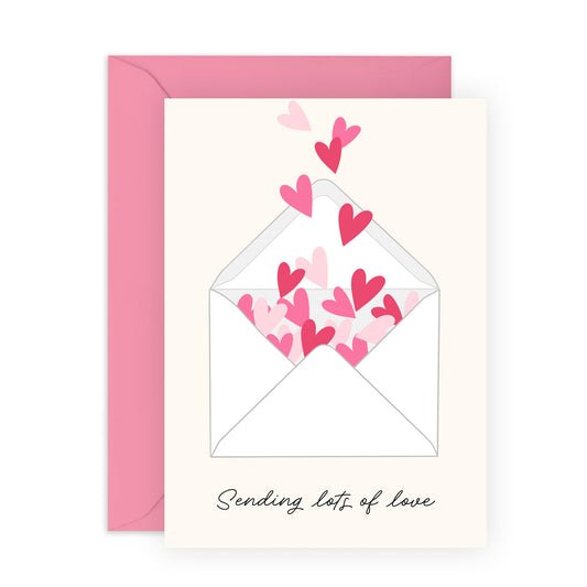 Thoughtful Greeting Card for Friends and Family - "Sending Lots of Love" - Gifts for Him, Her, Neighbour, Colleagues, Coworkers, Niece, Nephew, Nana, Grandpa, Grandma - Mail - Comes with Fun Stickers
