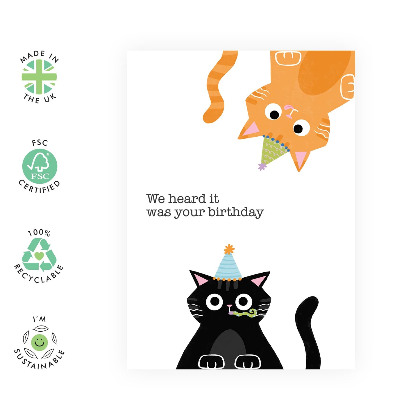 Funny Birthday Card For Men Women - We Heard It Was Your Birthday - Cat Birthday Card For Her - Gifts For Cat Lovers - Comes With Stickers - By Central 23