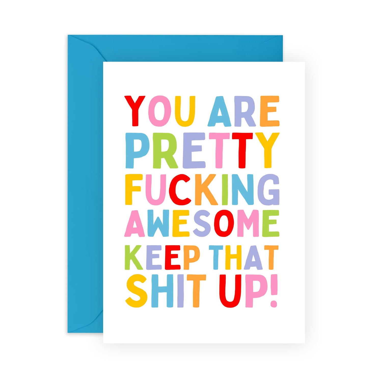 Thank You Card For Friend - You're Pretty F*cking Awesome! - Well Done Congratulations Good Luck Greeting Cards - Appreciation Gifts For Son Daughter Wife Mum Dad - Comes With Stickers By Central 23