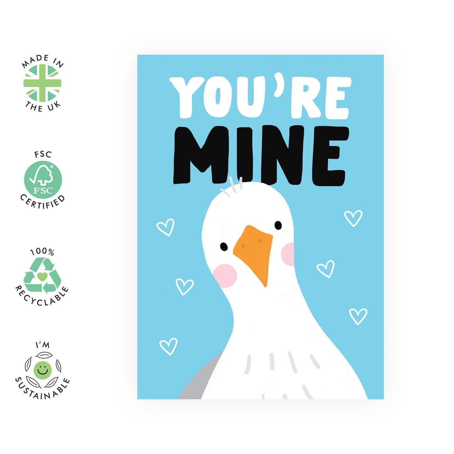 Engagement Card For Fiance - You're Mine - Seagull - Wedding Anniversary Card For Husband Wife - Valentine's Day Cards For Boyfriend Girlfriend Men Women - Comes With Fun Stickers By Central 23