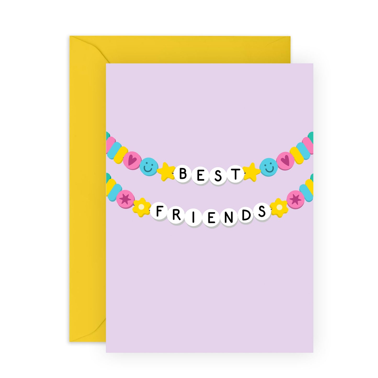 Greeting Card - 'BEST FRIENDS BRACELET' - Perfect for Celebrating Unbreakable Bonds - Ideal for Her, Friends, Family, BFFs, Besties and Anyone Who Values Friendship - Comes With Stickers By Central 23