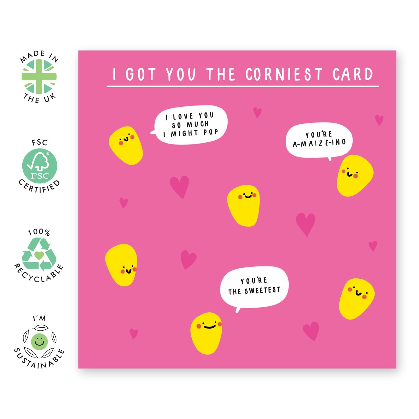 Love Cards For Her Him - Anniversary Card For Couple - I Got You The Corniest Card - Gifts For Husband Wife Girlfriend Boyfriend Partner - Comes With Fun Stickers By Central 23