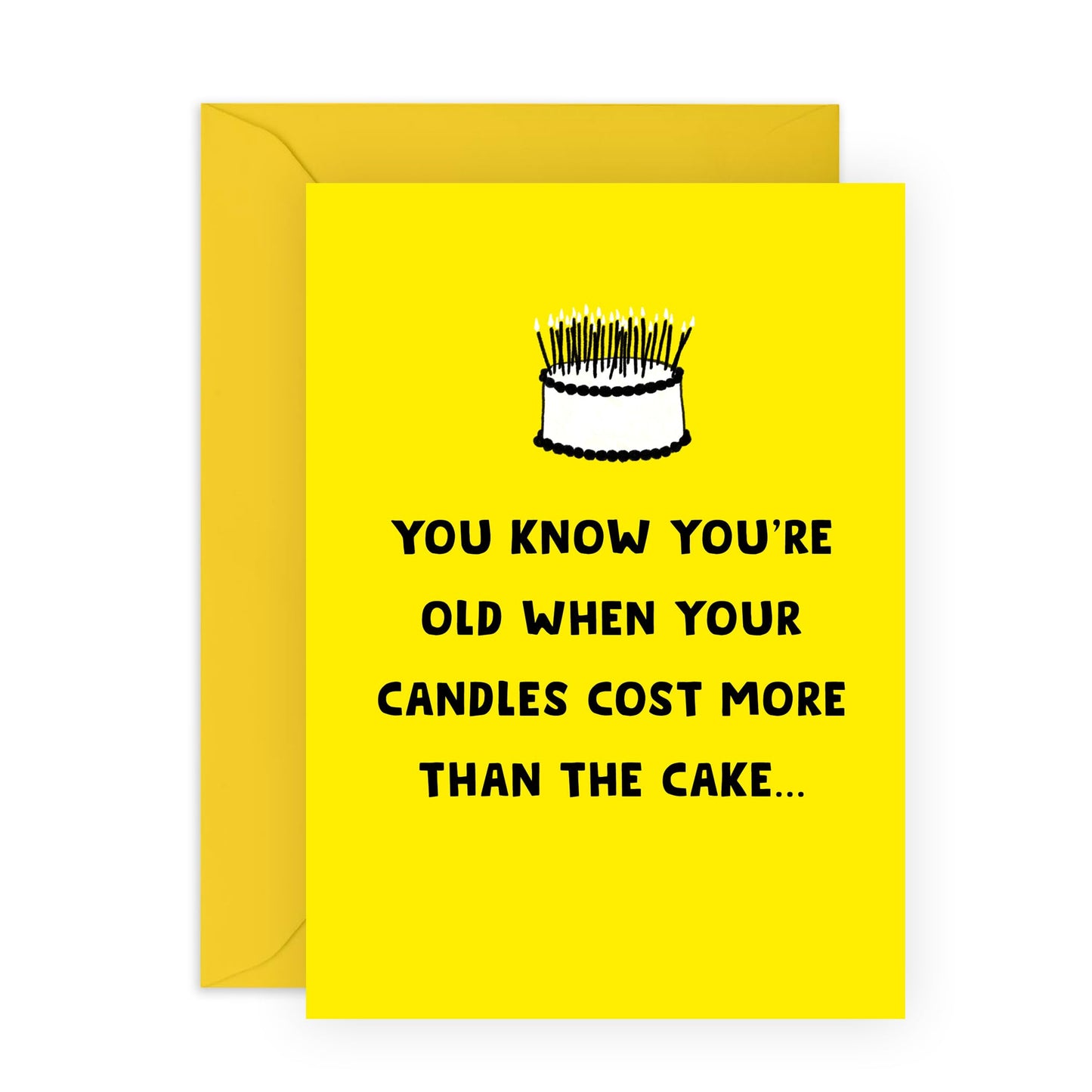 Funny Birthday Card For Men - Candles Cost More Than The Cake - Humorous Greeting Cards For Women - Brother Sister Birthday Card - For Mum Dad - Comes With Stickers - By Central 23