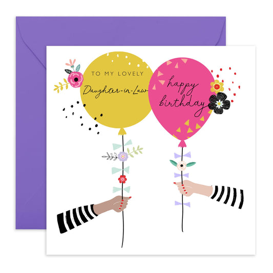 Birthday Card For Daughter In Law - Pretty Greeting Cards For Women - To My Lovely Daughter-in-law -heartfelt Gifts And Presents For Her - Comes With Cute Stickers - By Central 23