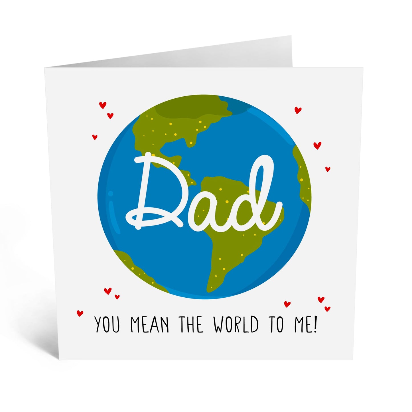 Greeting Card - 'DAD, YOU MEAN THE WORLD' - Perfect for Expressing Love and Appreciation - Ideal for Celebrating Your Amazing Dad, Father, or Daddy on Any Occasion - Comes With Stickers By Central 23