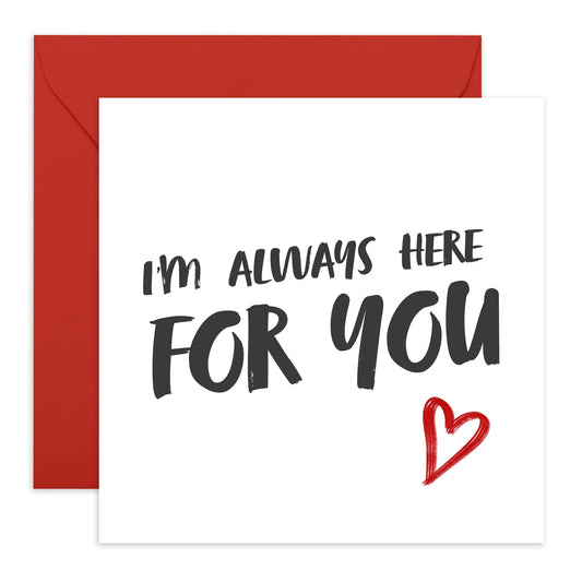 Thinking Of You Card - Encouragement Cards For Men - Always Here For You - Praying For You Cards - Get Well Soon Sympathy Gifts - Heart Surgery Recovery Gifts - Comes With Stickers By Central 23