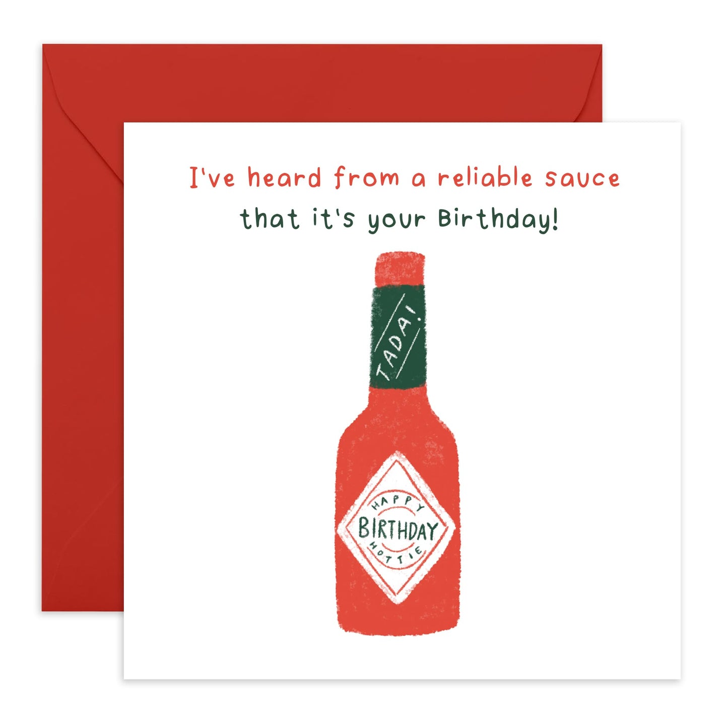 Funny Sauce Birthday Card Joke - 'Reliable Sauce Tobasco' - Gifts for Friends, Bruv, Mates, Colleagues, Co-workers, Him, Her, Bestie, BFF, Cousin, Partner - Condiments - Comes with Fun Stickers