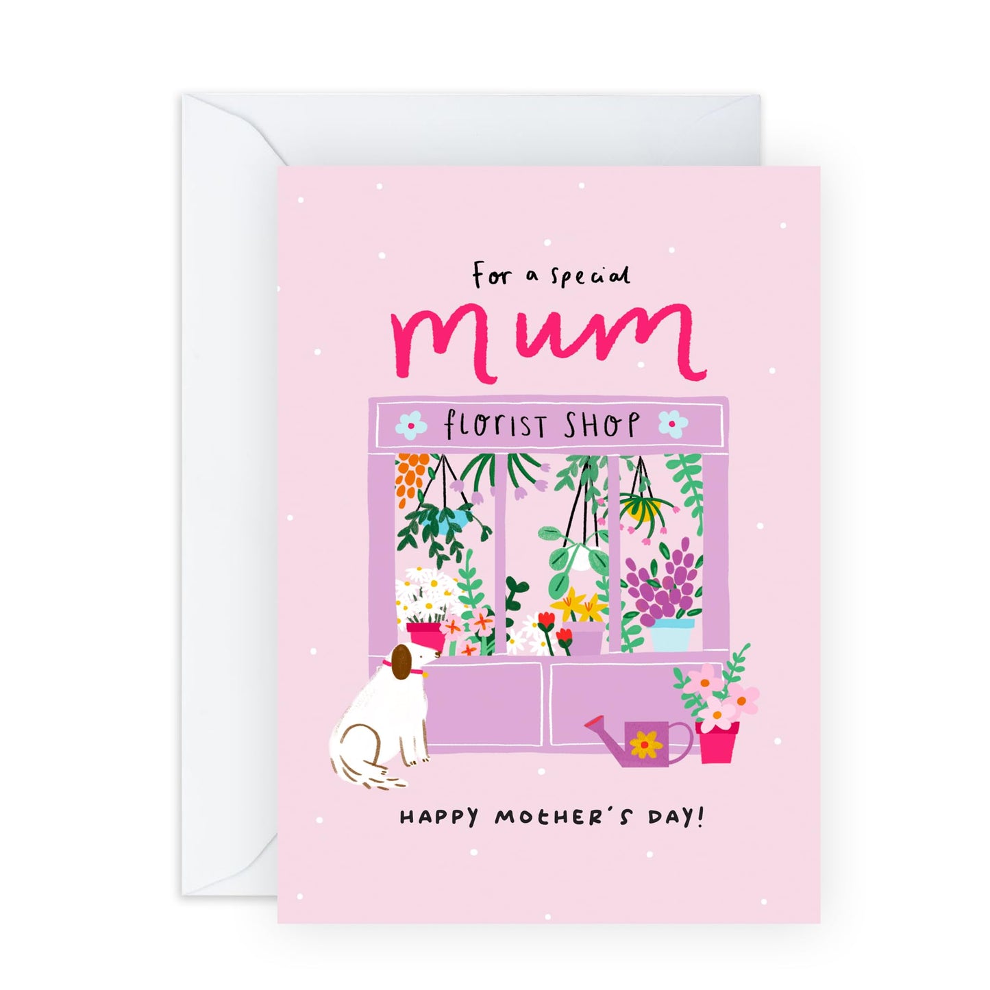 Mother’s Day Card for Her – Charming Florist Shop – Thoughtful Card for Mum,  Mama, Ma, Her, Wife, Sister, Grandma, Nan, from Son, Daughter, Husband, Grandchildren - Flowers -Comes with Stickers