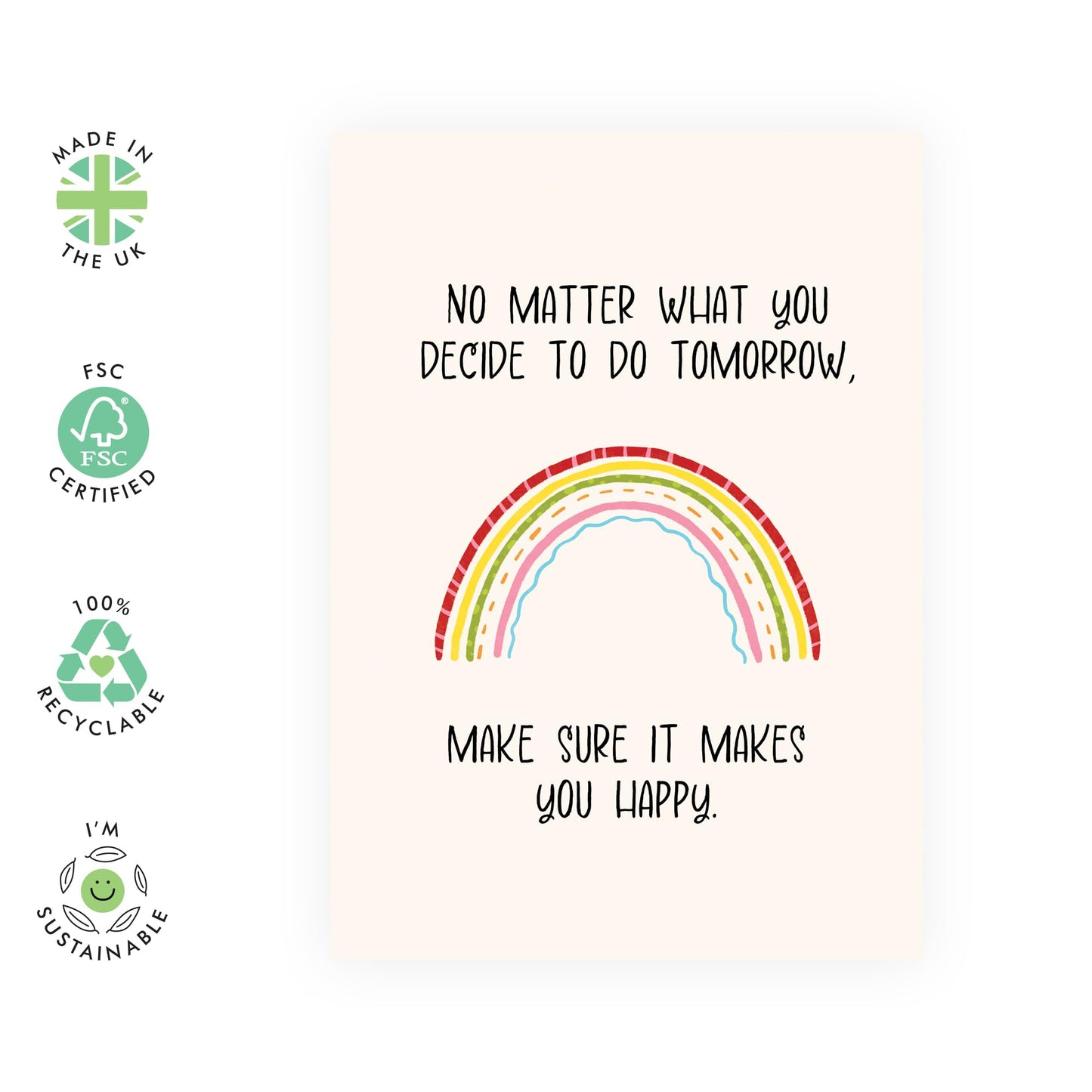 Supportive and Motivational Greeting Card - "Makes You Happy" - Thoughtful Gifts for Son, Daughter, Niece, Nephew, Bestie, BFF, Friends, Colleagues, Coworkers - Postivity - Comes with Fun Stickers