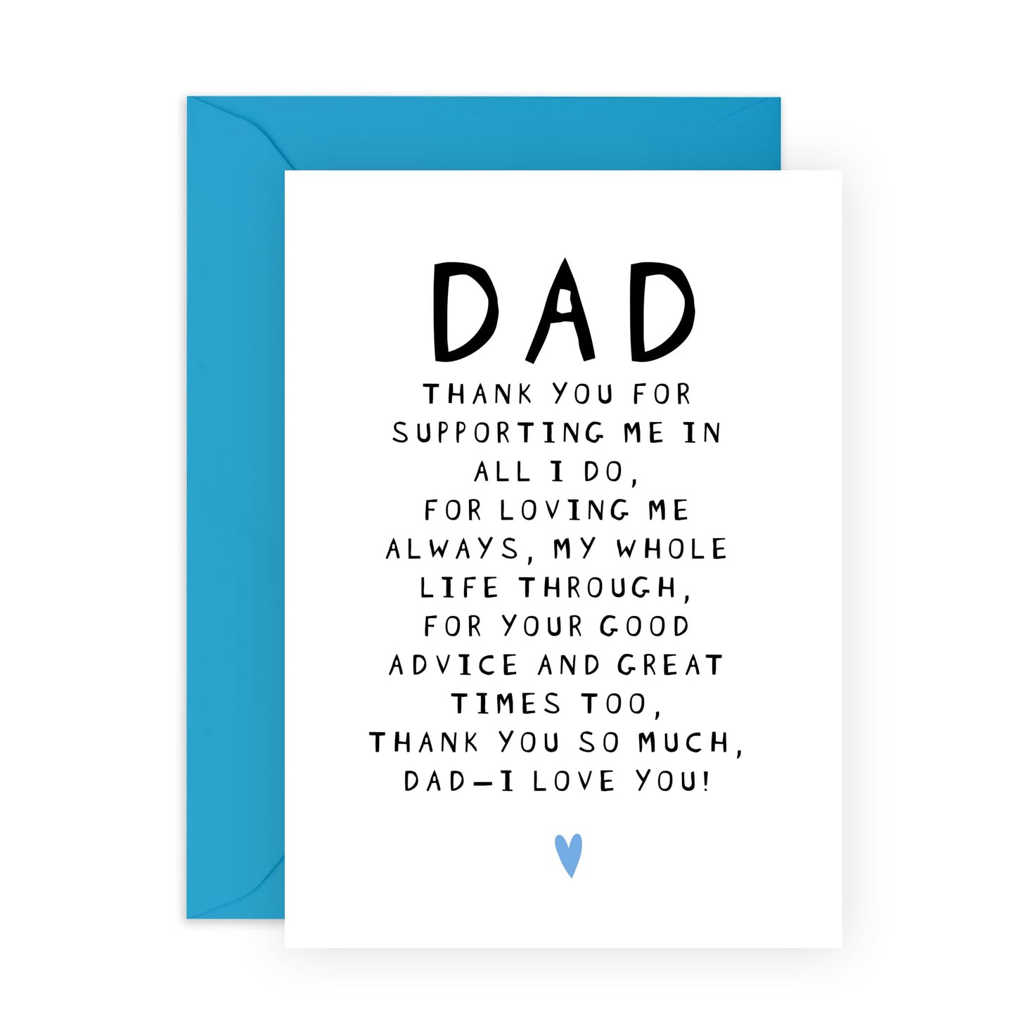 Happy Birthday Dad Card - Dad Thanks For Supporting Me - Sweet Fathers Day Card From Daughter - Thank You Gifts For Him Papa Men Daddy - Comes With Stickers By Central 23