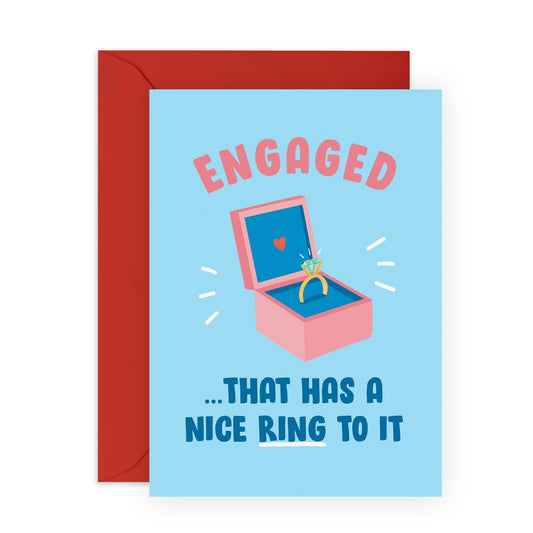 Congratulations Card for Engagements - 'Nice Ring To It' - Gifts for BFF, Best Friend, Cousin, Cuz, Family, Bestie, Sister, Co-worker, Colleagues - Get it - Comes with Fun Stickers