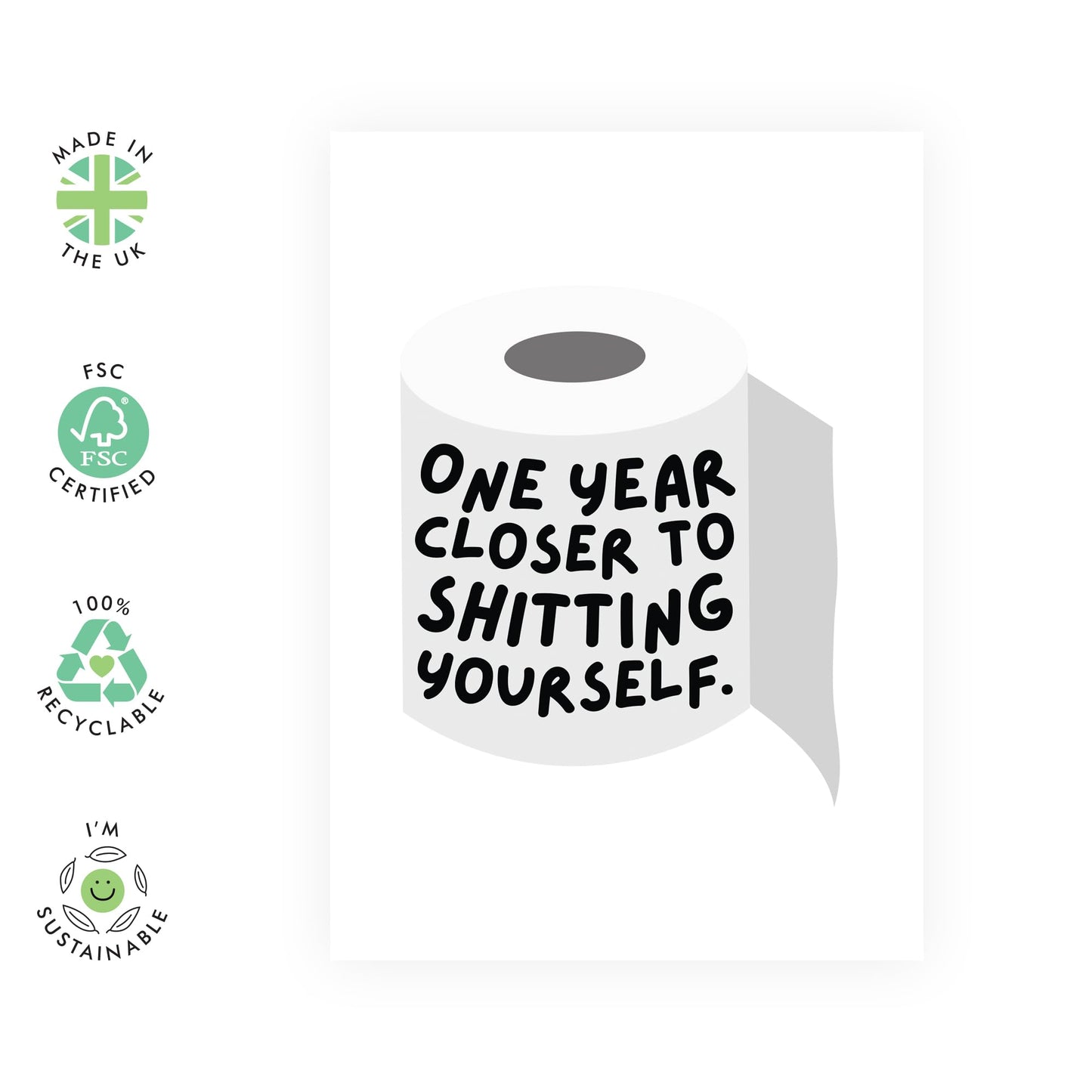 Humorous Birthday Greeting Card - 'CLOSER TO SH**TING YOURSELF' - Perfect for Adding a Playful Twist to the Birthdays - Ideal for Friends Who Enjoy a Good Laugh - Comes With Stickers By Central 23