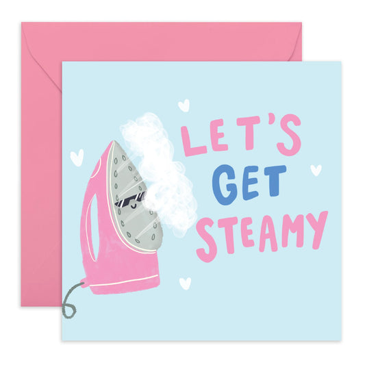 Wife Anniversary Card From Husband - Let's Get Steamy - Funny Love Cards For Her Him - I Love You Gift For Partner Boyfriend Girlfriend - Raunchy Valentines Cards - Comes With Stickers By Central 23