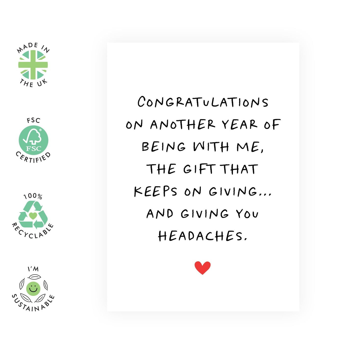 Humorous Birthday Cards For Men - Giving You Headaches - Funny Birthday Card For Husband Wife Boyfriend Girlfriend - Greeting Cards For Couples Partner Bday - Comes With Stickers - By Central 23