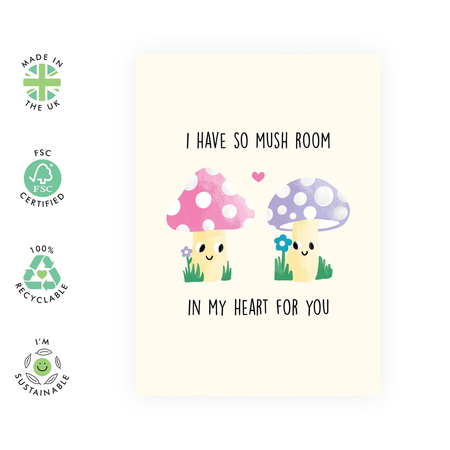 Heartfelt Greeting Card - 'SO MUSH ROOM - In My Heart for You' - Perfect for Sharing Love with Fun - Ideal for Lovers Girlfriend Boyfriend Husband Wife Couples - Comes With Stickers By Central 23