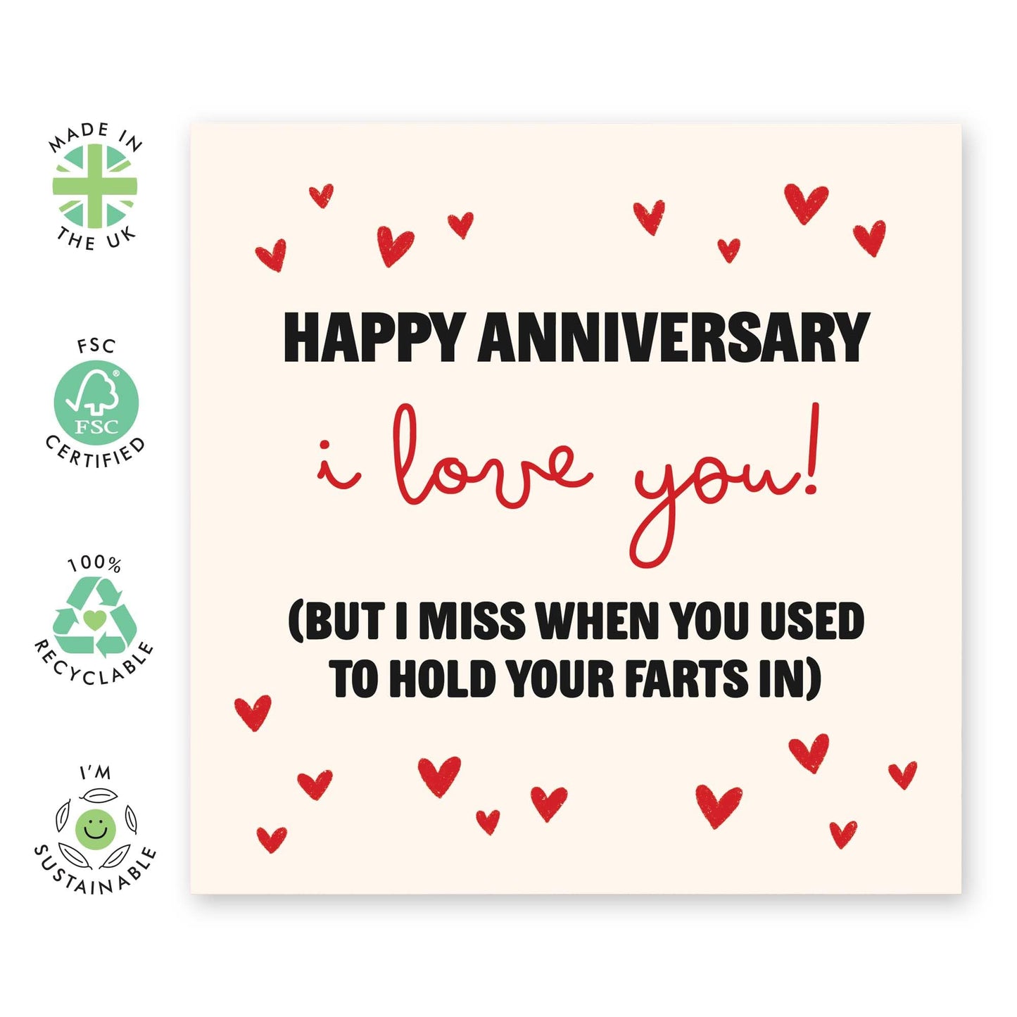 Husband Wedding Anniversary Card - Used To Hold Your Farts In - Funny Anniversary Card For Him - Humorous Greeting Cards For Boyfriend Partner Couple - Comes With Stickers - By Central 23