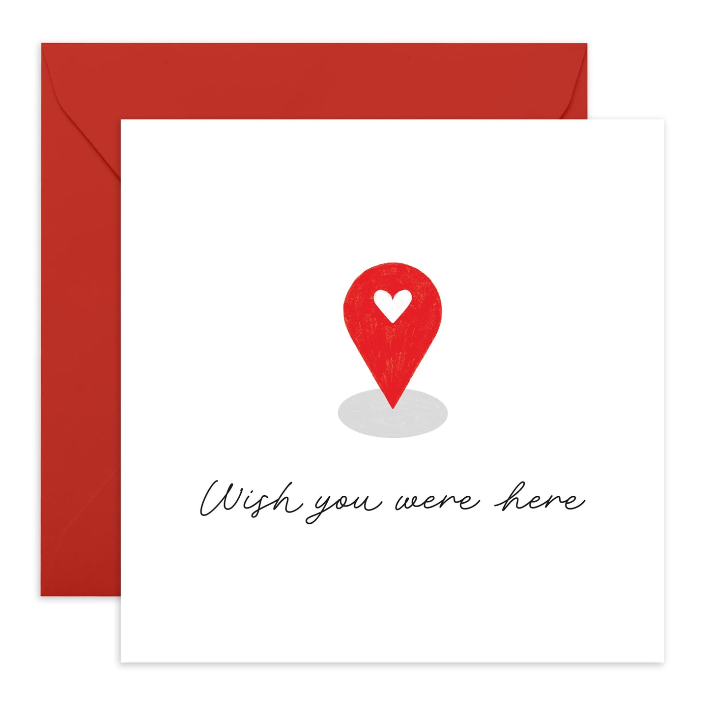 Missing You Anniversary Card - 'Wish You Were Here Miss You' - Gifts for Wife, Husband, Girlfriend, Boyfriend, Him, Her, Partner, Married Couples - Valentines Day Lines- Comes with Fun Stickers