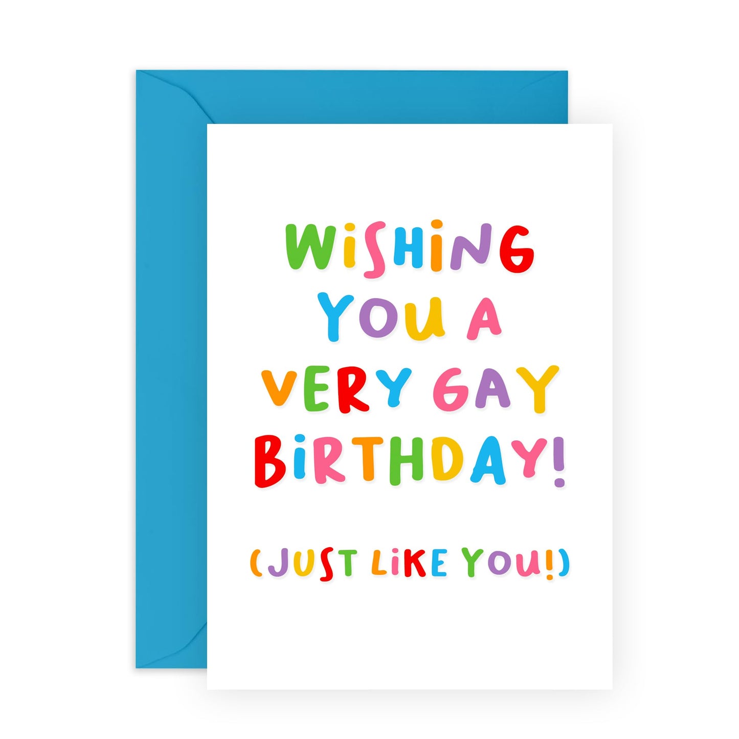 Birthday Card For Gays - 'Wishing A Very Gay Birthday' - Gifts for Besties, Friends, BFF, Her, Family, Cousin, Colleague, Coworker - LGBTQ Colours - Comes with Fun Stickers