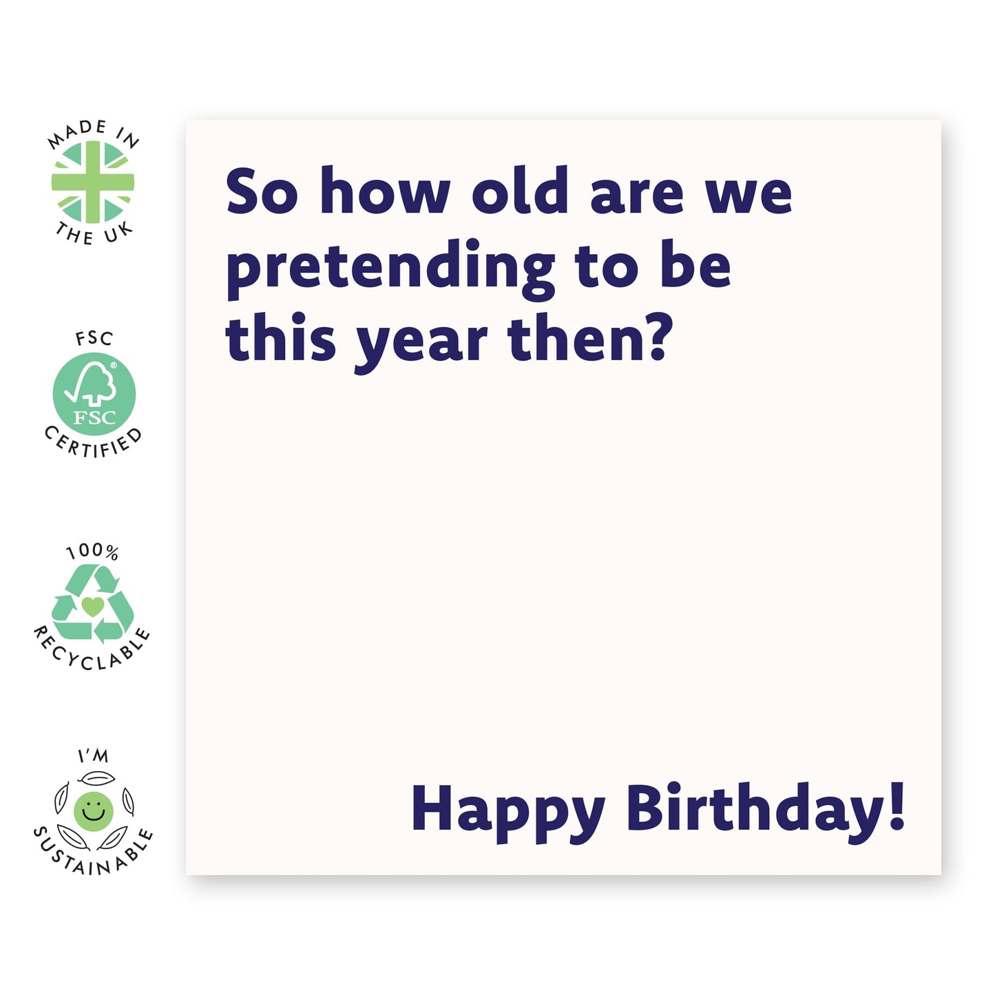 Hilarious Joke Birthday Card for Adults - 'How Old This Year' - Gifts for Colleagues, Co-worker, Uncle, Mum, Dad, Friend, Bruv, Brother,Him- Denial - Comes with Fun Stickers